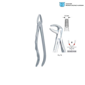 Extracting forceps with anatomical handle fig. 75