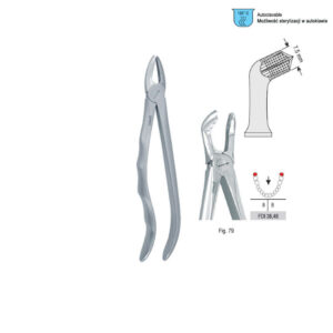 Extracting forceps with anatomical handle fig. 79