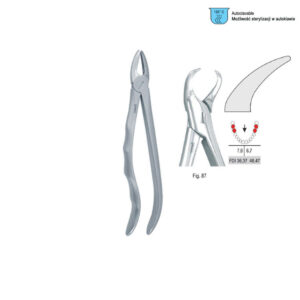Extracting forceps with anatomical handle fig. 87