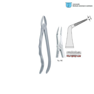 Extracting forceps with anatomical handle fig. 145