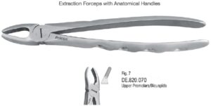 Extraction forceps with anatomical handle fig. 7
