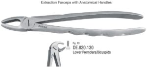 Extraction forceps with anatomical handle fig. 13