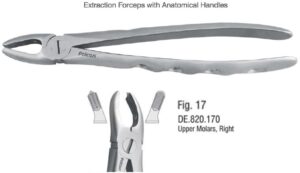 Extraction forceps with anatomical handle fig. 17