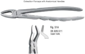 Extraction forceps with anatomical handle fig. 51A