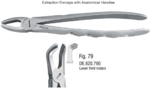 Extraction forceps with anatomical handle fig. 79