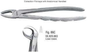 Extraction forceps with anatomical handle fig. 86C