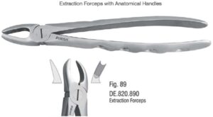 Extraction forceps with anatomical handle fig. 89