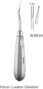 Luxating elevator curved 3mm — Atraumatic Extraction dental instrument by Falcon Medical