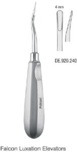 Luxating elevator curved 4mm — Atraumatic Extraction dental instrument by Falcon Medical