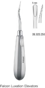 Luxating elevator curved 5mm — Atraumatic Extraction dental instrument by Falcon Medical