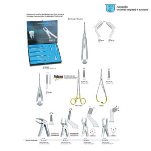 Extraction instruments set of 9 pieces