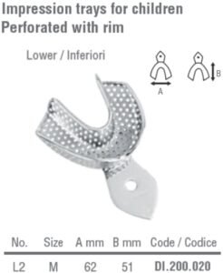 Impression tray children pattern perforated lower fig. 2, size M — Impression dental instrument by Falcon Medical
