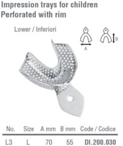Impression tray children pattern perforated lower fig. 3, size L — Impression dental instrument by Falcon Medical