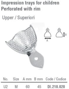 Impression tray children pattern perforated upper fig. 2 size M — Impression dental instrument by Falcon Medical