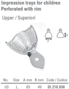 Impression tray children pattern perforated upper fig. 3, size L — Impression dental instrument by Falcon Medical
