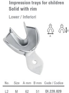 Impression tray children pattern solid lower fig. 2, size M — Impression dental instrument by Falcon Medical