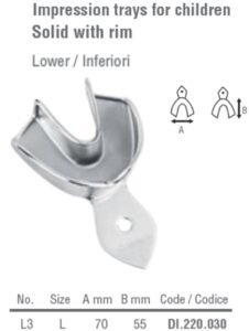 Impression tray children pattern solid lower fig. 3, size L — Impression dental instrument by Falcon Medical