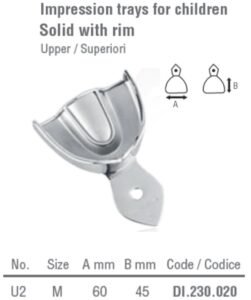 Impression tray children pattern solid upper fig. 2, size M — Impression dental instrument by Falcon Medical