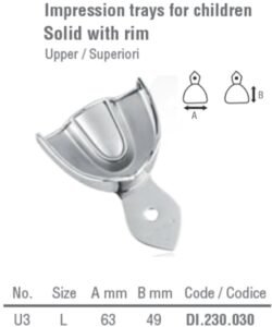 Impression tray children pattern solid upper fig. 3, size L — Impression dental instrument by Falcon Medical