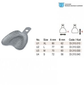 Impression tray edentulous perforated upper fig. 4, size S — Impression dental instrument by Falcon Medical