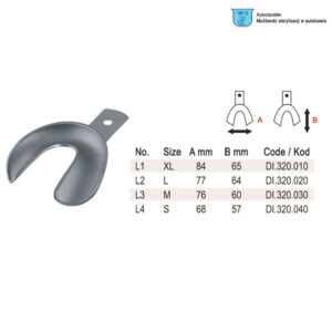 Impression tray edentulous solid lower fig.1, size XL