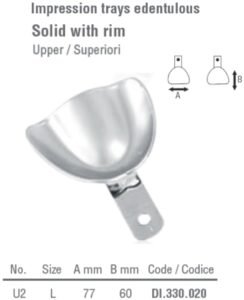 Impression tray edentulous solid upper fig. 2, size L — Impression dental instrument by Falcon Medical