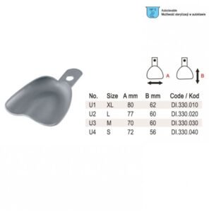 Impression tray edentulous solid upper fig. 4, size S — Impression dental instrument by Falcon Medical
