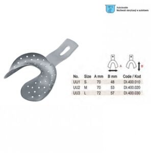 Impression tray edentulous Ehricke pattern perforated lower fig. UU 2 — Impression dental instrument by Falcon Medical