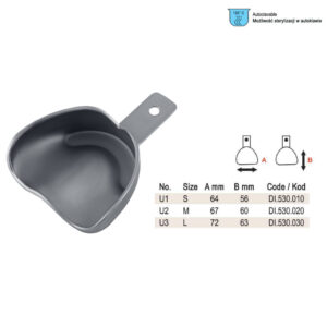 Impression tray anterior depressed solid upper fig. 1, size S