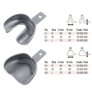 Impression trays anterior depressed set of 6