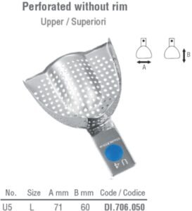ID-Color Impression tray regular perforated upper fig. 5, size L — Impression dental instrument by Falcon Medical