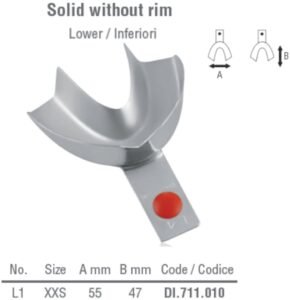 ID-Color Impression tray tray regular solid lower fig. 1, size XXS — Impression dental instrument by Falcon Medical