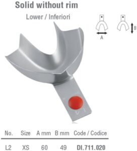 ID-Color Impression tray tray regular solid lower fig. 2, size XS — Impression dental instrument by Falcon Medical