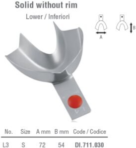 ID-Color Impression tray tray regular solid lower fig. 3, size S — Impression dental instrument by Falcon Medical