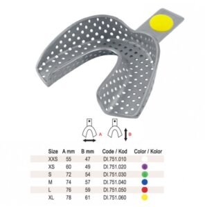 ID-Color Impression tray tray regular perforated lower fig. 1, size XXS — Impression dental instrument by Falcon Medical