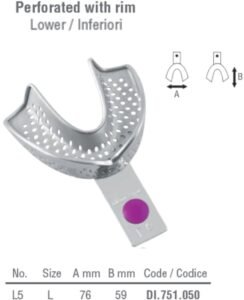 ID-Color Impression tray tray regular perforated lower fig. 5, size L — Impression dental instrument by Falcon Medical