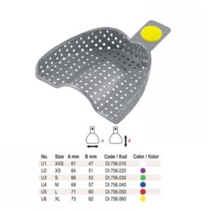 ID-Color Impression tray tray regular perforated upper fig. 1, size XXS — Impression dental instrument by Falcon Medical