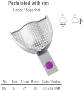 ID-Color Impression tray tray regular perforated upper fig. 5, size L — Impression dental instrument by Falcon Medical