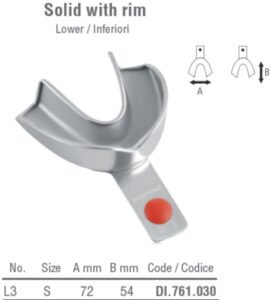 ID-Color Impression tray tray regular solid lower fig. 3, size S — Impression dental instrument by Falcon Medical
