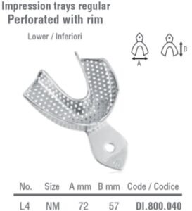 Impression tray regular USA model perforated lower fig. 4, size S — Impression dental instrument by Falcon Medical