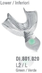 ID-Color Impression tray regular USA model perforated lower fig. 2, size L — Impression dental instrument by Falcon Medical