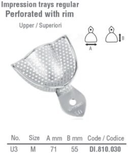 Impression tray regular USA model perforated upper fig. 3, size M — Impression dental instrument by Falcon Medical