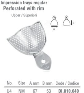 Impression tray regular USA model perforated upper fig. 4, size S — Impression dental instrument by Falcon Medical