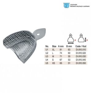 Impression tray regular USA model perforated upper fig. 5, size XS — Impression dental instrument by Falcon Medical