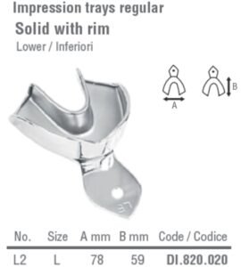 Impression tray regular USA model solid lower fig. 2, size L — Impression dental instrument by Falcon Medical
