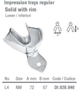 Impression tray regular USA model solid lower fig. 4, size S — Impression dental instrument by Falcon Medical