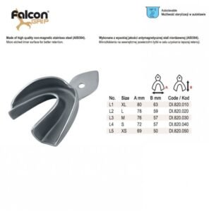 Impression tray regular USA model solid lower fig. 5, size XS — Impression dental instrument by Falcon Medical