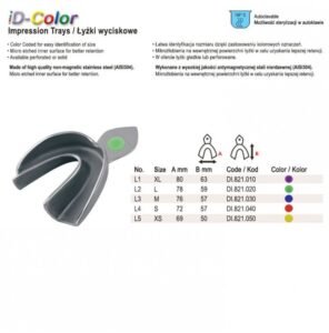 ID-Color Impression tray regular USA model solid lower fig. 5, size XS — Impression dental instrument by Falcon Medical