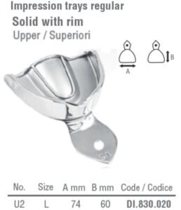 Impression tray regular USA model solid upper fig. 2, size L — Impression dental instrument by Falcon Medical