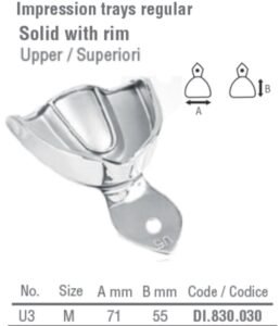Impression tray regular USA model solid upper fig. 3, size M — Impression dental instrument by Falcon Medical